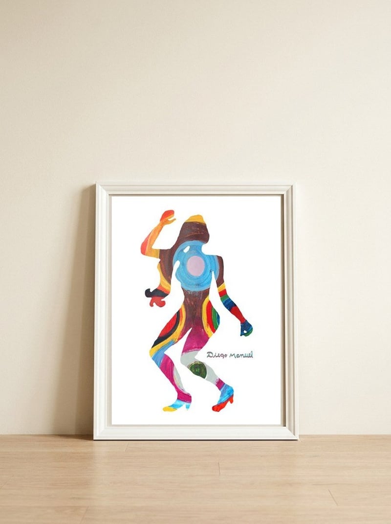 Dance Girl B 1  — framed, leaning against the wall