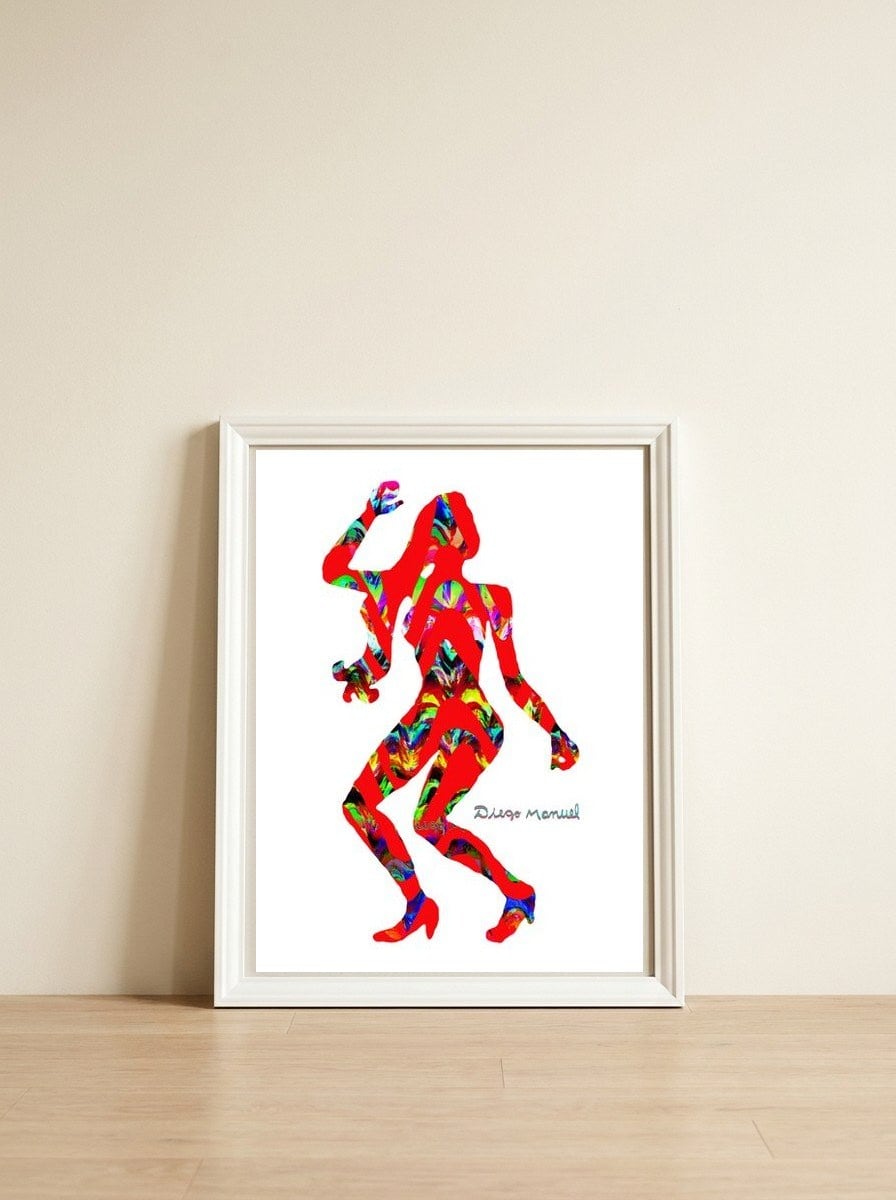 Dance Girl B 5  — framed, leaning against the wall