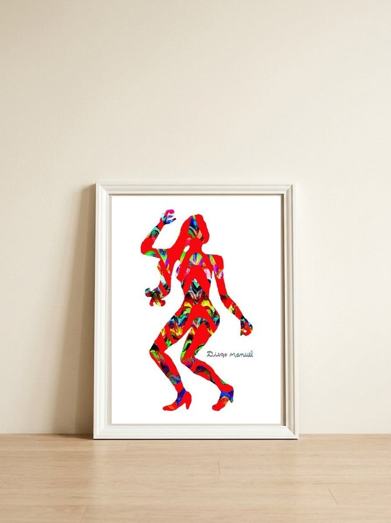 Dance Girl B 5  — framed, leaning against the wall