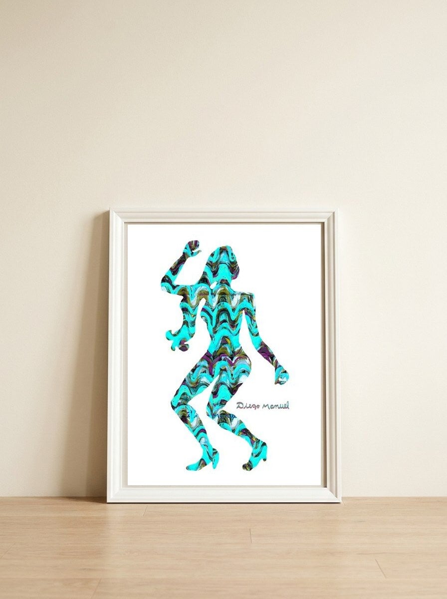 Dance Girl B 12  — framed, leaning against the wall