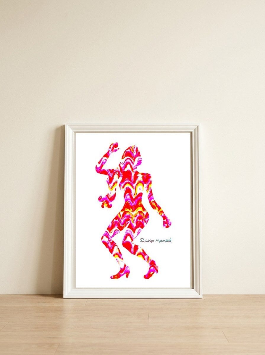 Dance Girl B 16 — framed, leaning against the wall