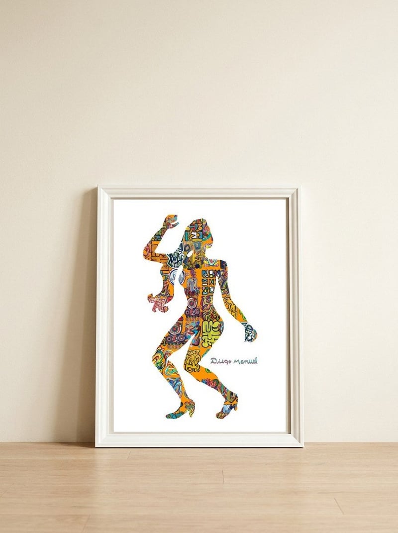 Dance Girl B 23  — framed, leaning against the wall