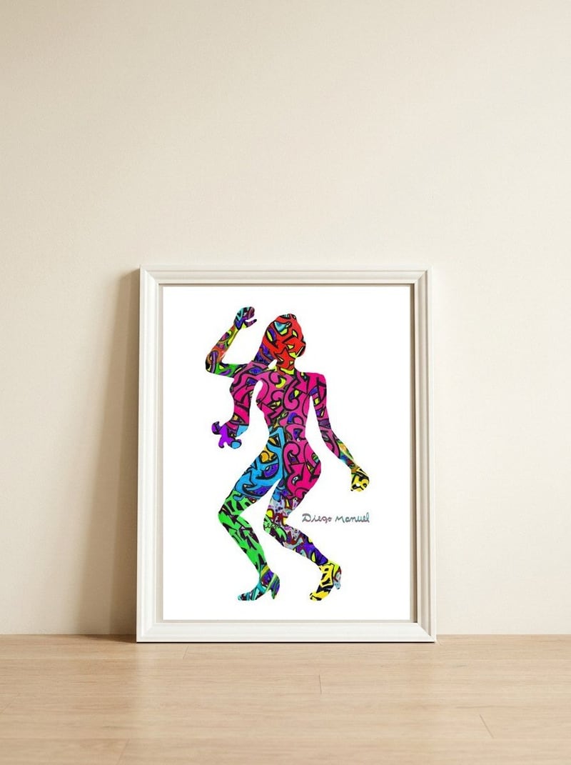 Dance Girl B 27  — framed, leaning against the wall
