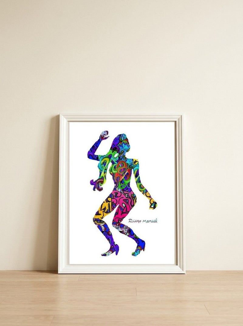 Dance Girl B 30 — framed, leaning against the wall