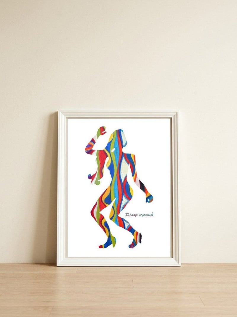 Dance Girl B 41 — framed, leaning against the wall