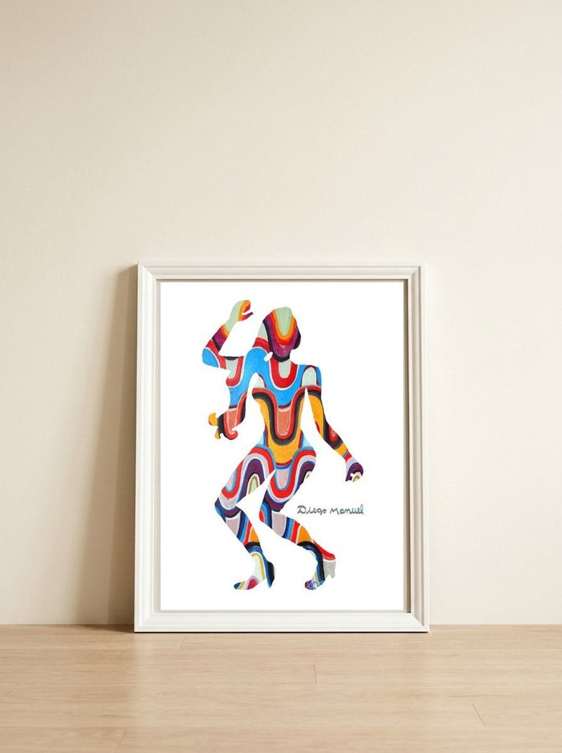 Dance Girl B 42  — framed, leaning against the wall