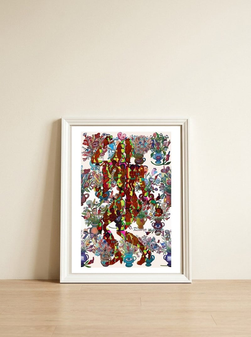 Dance Girl C 4 — framed, leaning against the wall
