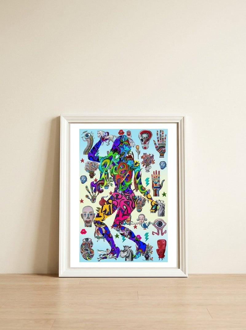 Dance Girl C 8 — framed, leaning against the wall