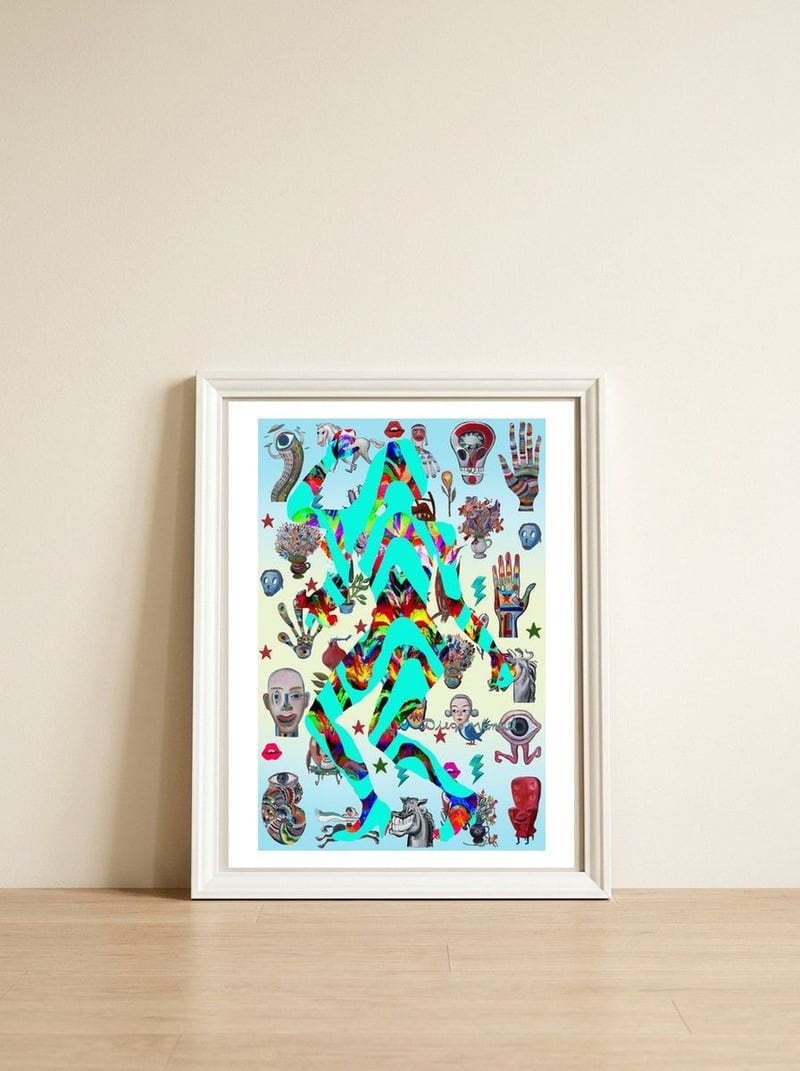 Dance Girl C 13 — framed, leaning against the wall