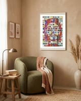 Che 25 framed in a tender room thumbnail