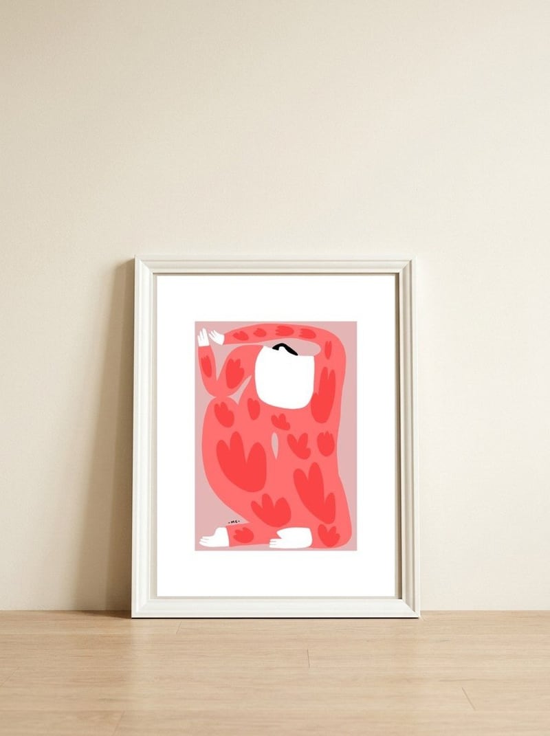 Contemplation — framed, leaning against the wall