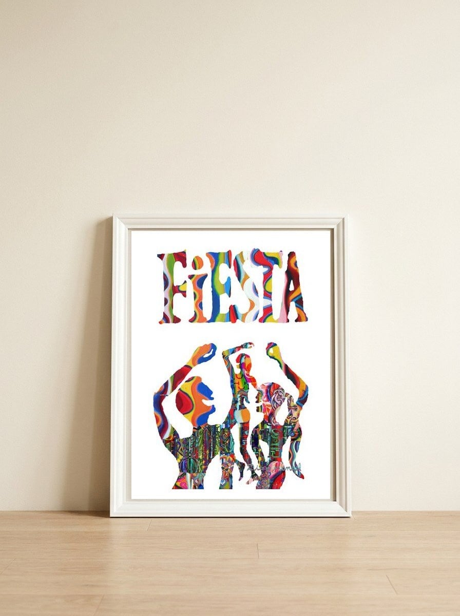 Fiesta 2 — framed, leaning against the wall