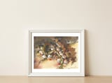 Still life garlic Watercolor  — framed, leaning against the wall thumbnail