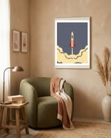 Rocket framed in a tender room thumbnail