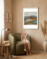 Art boats on Lake Garda, Italy. framed in a tender room thumbnail