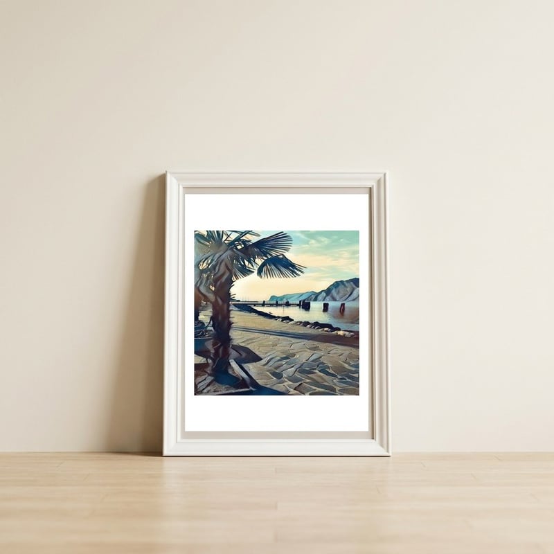 A walk on Lake Garda, Italy. — framed, leaning against the wall