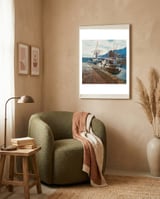 Boats on GardaSee, Italy. framed in a tender room thumbnail