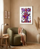 Tango Tapiz 7 framed in a tender room thumbnail