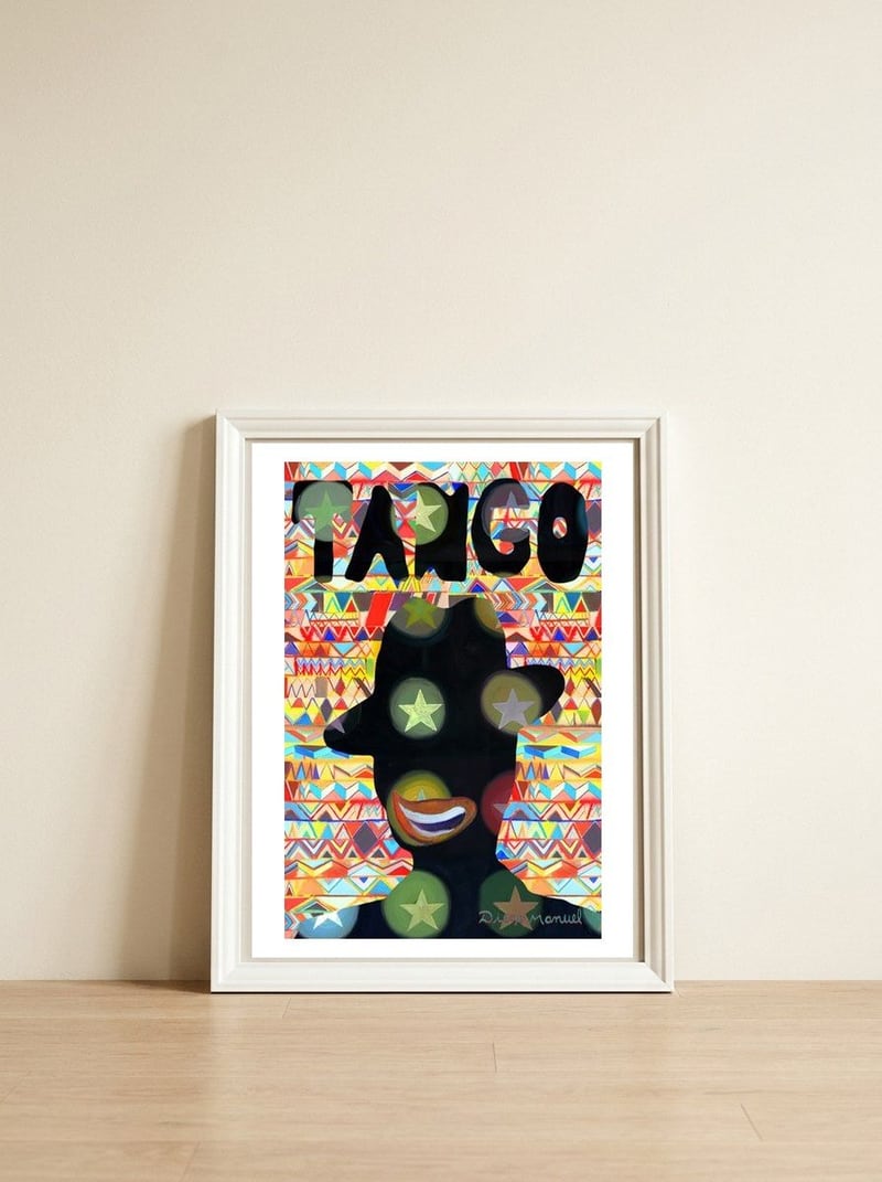 Tango Tapiz 13 — framed, leaning against the wall
