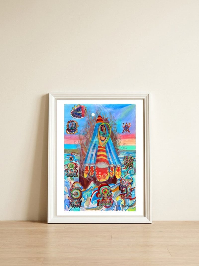 La Isla Digital 2 — framed, leaning against the wall