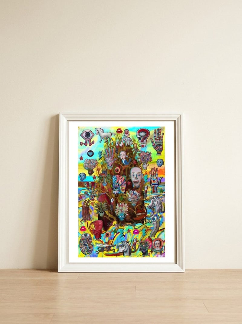 La Isla Digital 40 — framed, leaning against the wall
