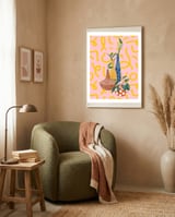 Modern Botanicals, Abstract Plant Pots, Quirky Nature Bohemian, Contemporary Decor framed in a tender room thumbnail
