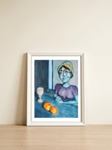 Blue Coffee Time — framed, leaning against the wall thumbnail