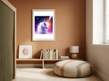Space Unicorn, Fantasy Surrealism Sci-fi, Animals Horse Planets Digital, Moon Stars framed in a gentle room thumbnail