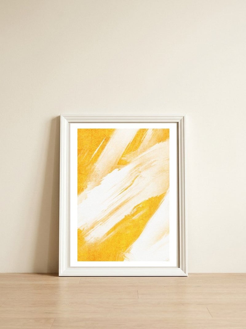 Pensando Amarelo3 — framed, leaning against the wall