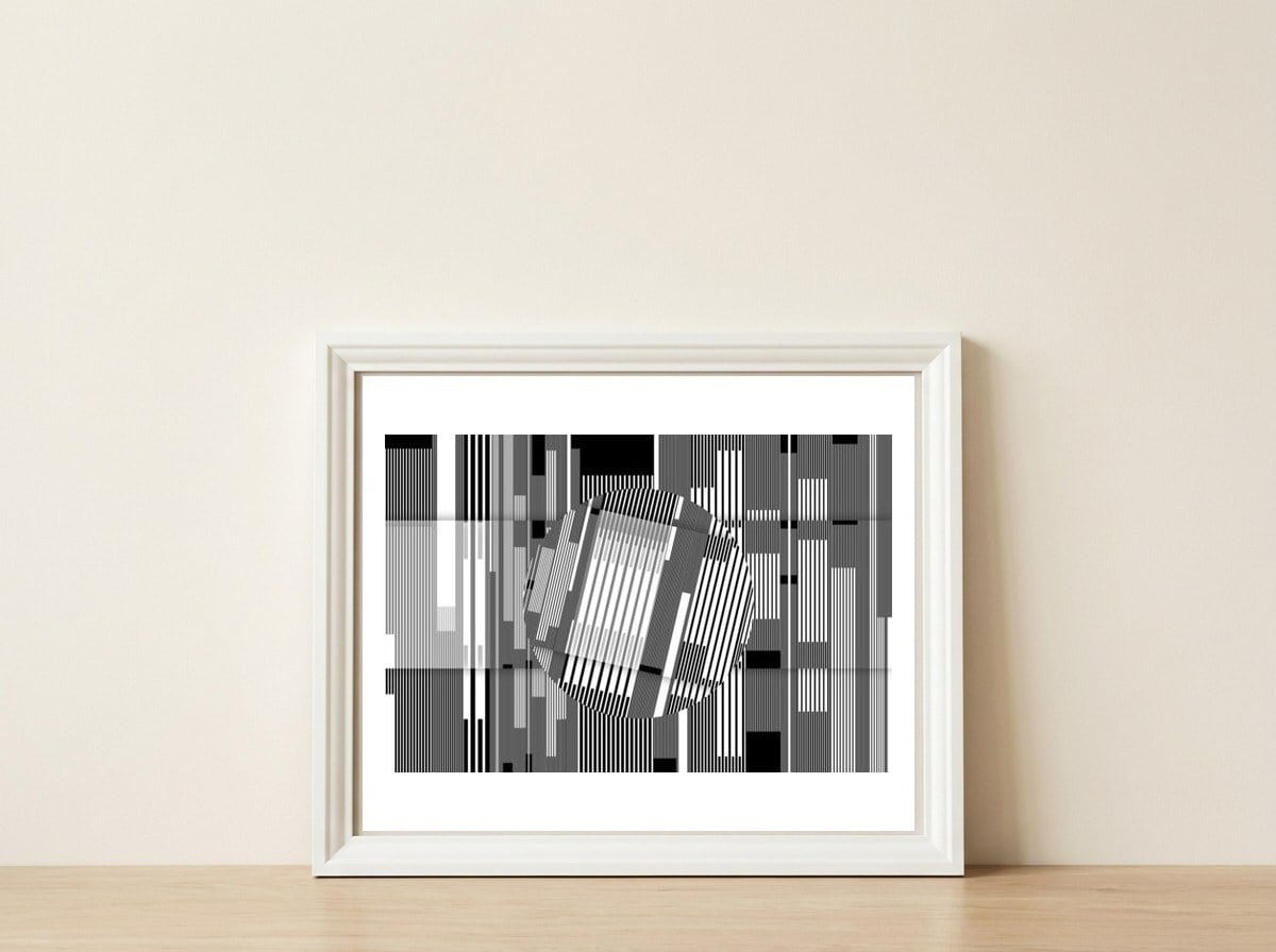 Glitch Global VI Serie Urban Nature — framed, leaning against the wall