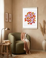 Watercolor melting hearts - retro framed in a tender room thumbnail