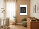 gold-flowers-on-black-square-1 framed in a tender room thumbnail