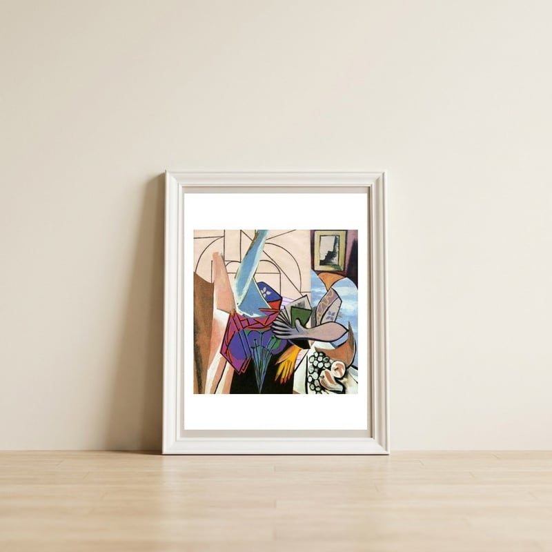 Mixed Picasso 2 — framed, leaning against the wall