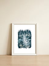 Indigo Blue Botanical Leaves No. 11 — framed, leaning against the wall thumbnail
