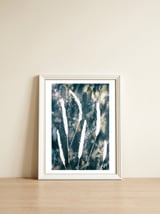 Indigo Blue Botanical Leaves No. 15 — framed, leaning against the wall thumbnail