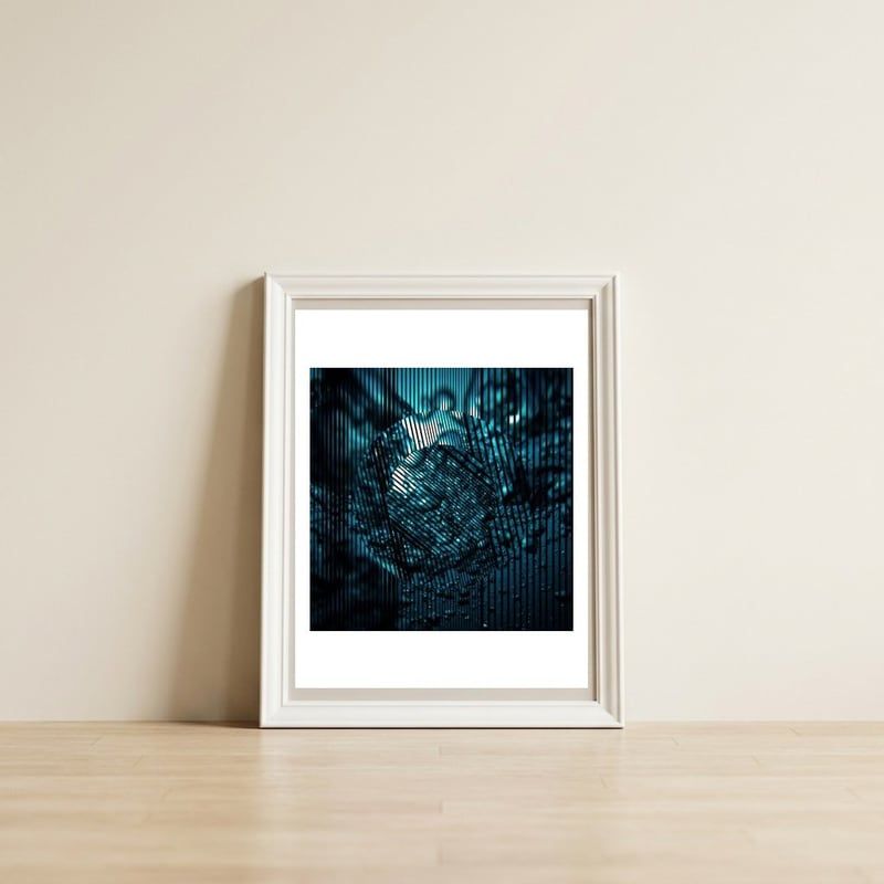 Air Pause III — framed, leaning against the wall