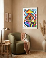 Graffiti Con Flor framed in a tender room thumbnail