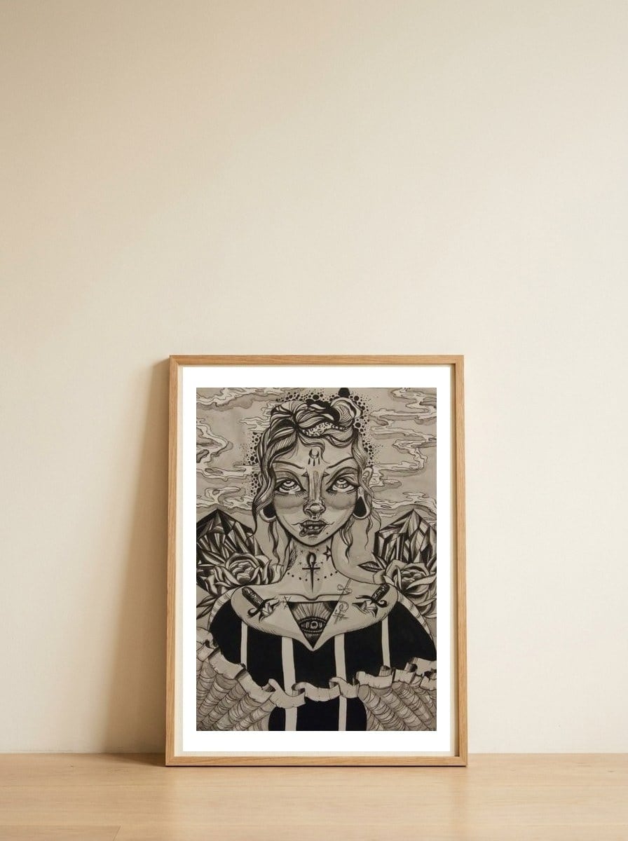 Two Of Swords — framed, leaning against the wall