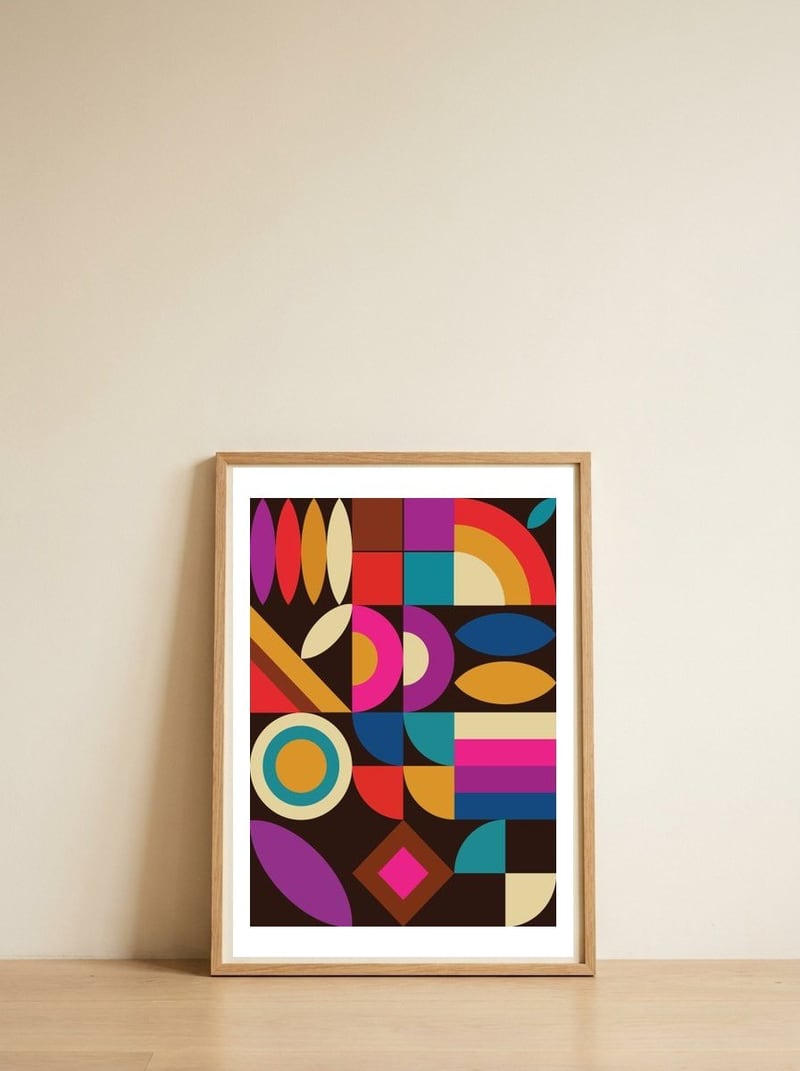 Mescolanza - Rebelion of Geometrica — framed, leaning against the wall