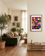 Mescolanza - Rebelion of Geometrica  framed in a grounding room thumbnail