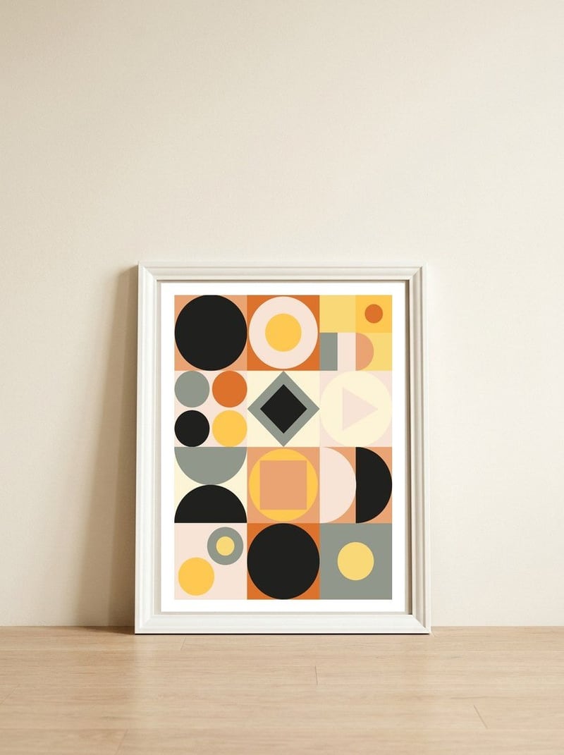 Mescolanza - Rebelion of Geometrica — framed, leaning against the wall
