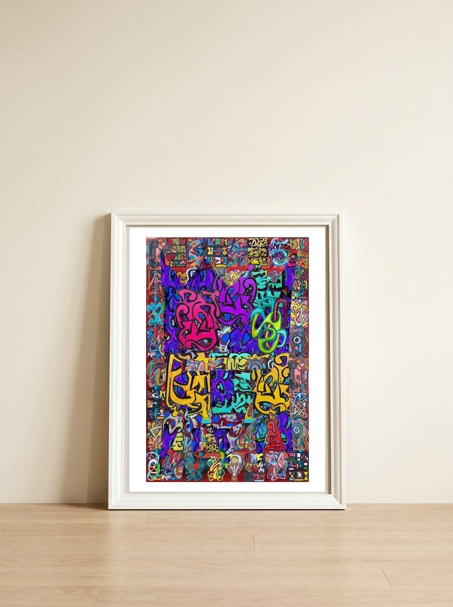 Graffiti Digital Nuevo 2023 45 — framed, leaning against the wall