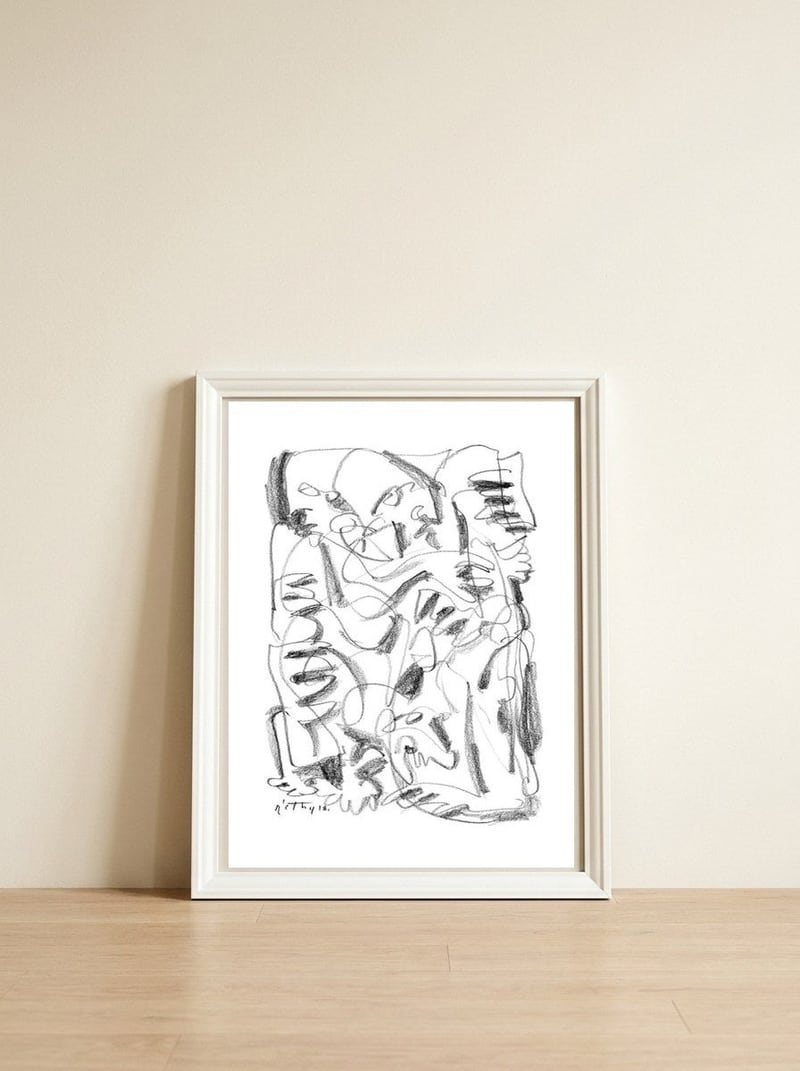 Out of the Shadows - b&w — framed, leaning against the wall