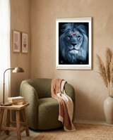 Lion Darkness framed in a tender room thumbnail