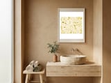 Watercolor Burst Yellow framed in a serene room thumbnail