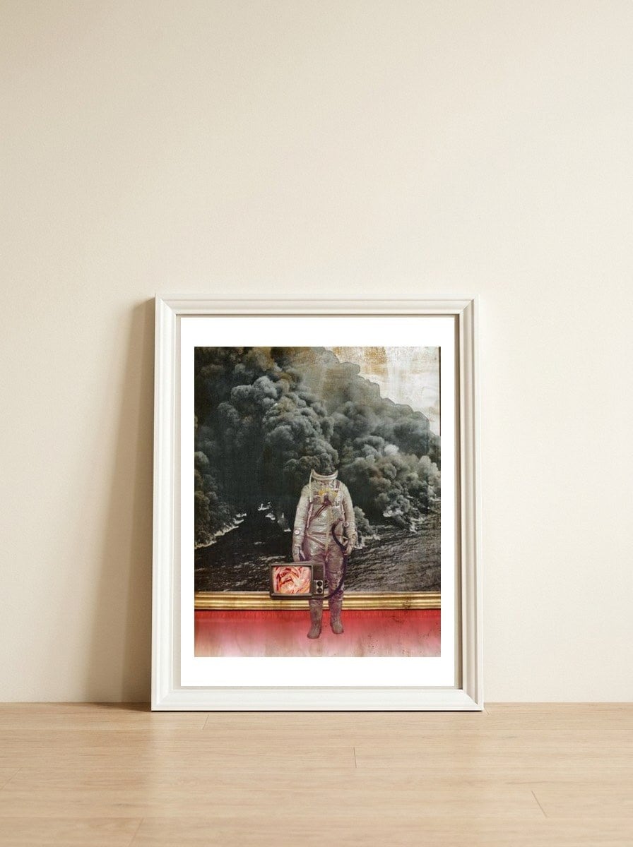 Aus Gebrannt — framed, leaning against the wall