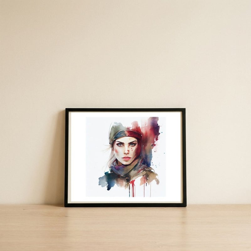medieval-scout-officer-gaze-1 — framed, leaning against the wall