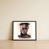 watercolor-african-warrior-woman-portrait — framed, leaning against the wall thumbnail
