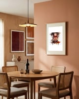 red-mask-watercolor-african-warrior-portrait framed in a intimate room thumbnail