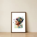 soft-butterfly-african-woman-portrait — framed, leaning against the wall thumbnail